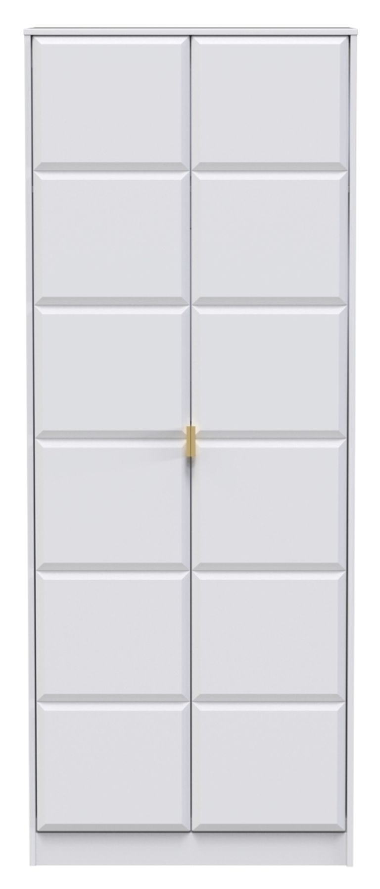 Cube White 2 Door Plain Tall Wardrobe