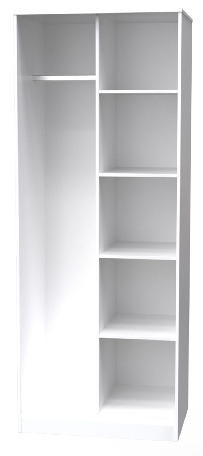 Cube White Front Open Shelf Wardrobe