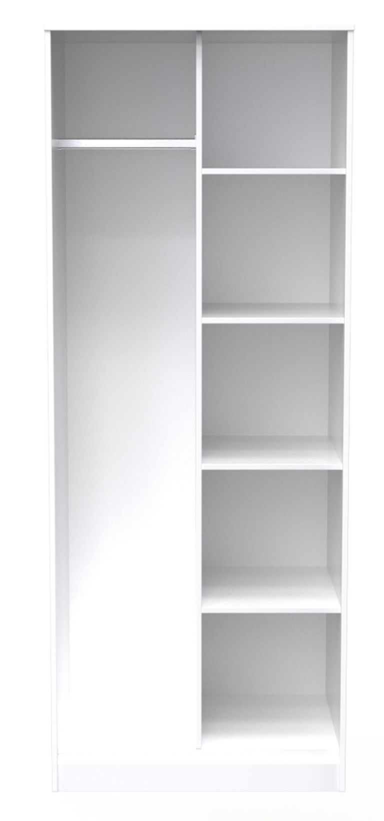 Cube White Front Open Shelf Wardrobe