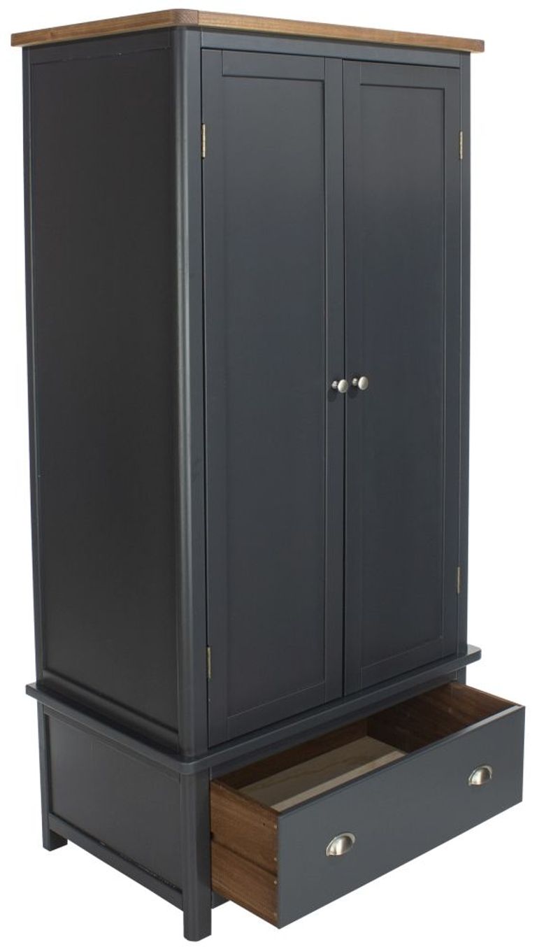 Dunkeld Blue 2 Door 1 Drawer Wardrobe