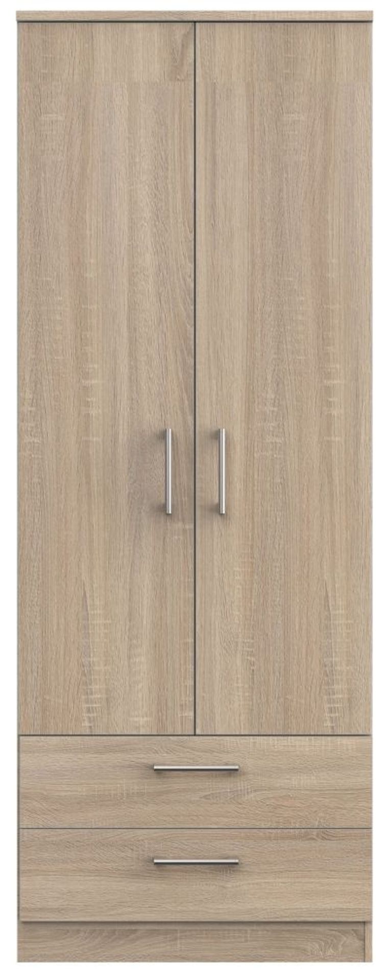 Devon Oak Effect 2 Door 2 Drawer Tall Wardrobe