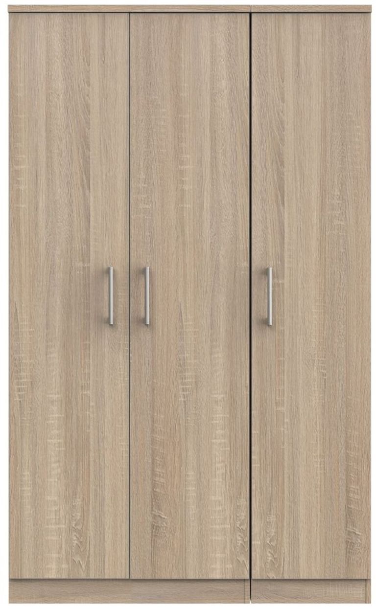 Devon Oak Effect 3 Door Tall Triple Wardrobe