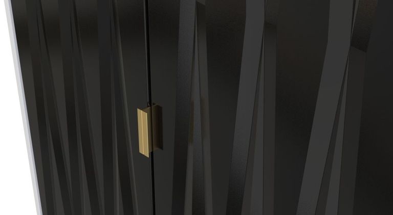 Diamond Black and White 2 Door 2 Drawer Tall Wardrobe