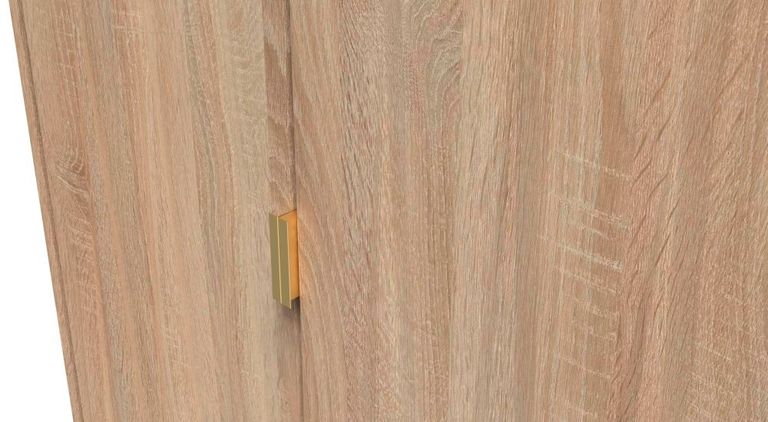 Diamond Oak Effect 2 Door 2 Drawer Tall Wardrobe