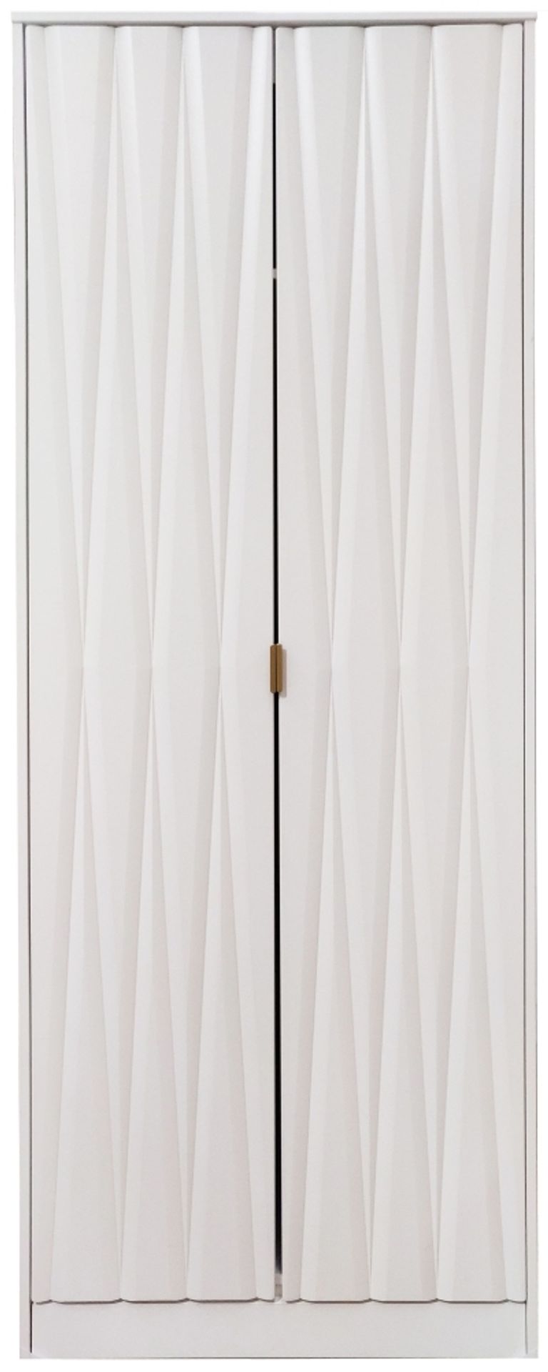 Diamond White 2 Door Plain Tall Wardrobe