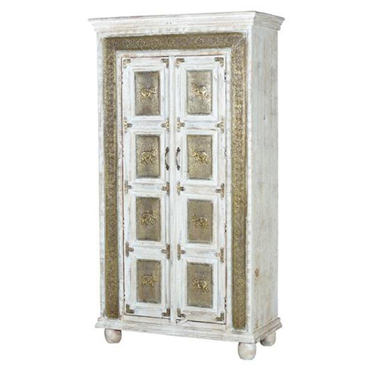 Dibble Wardrobe - 2 Door - White - Mango Wood