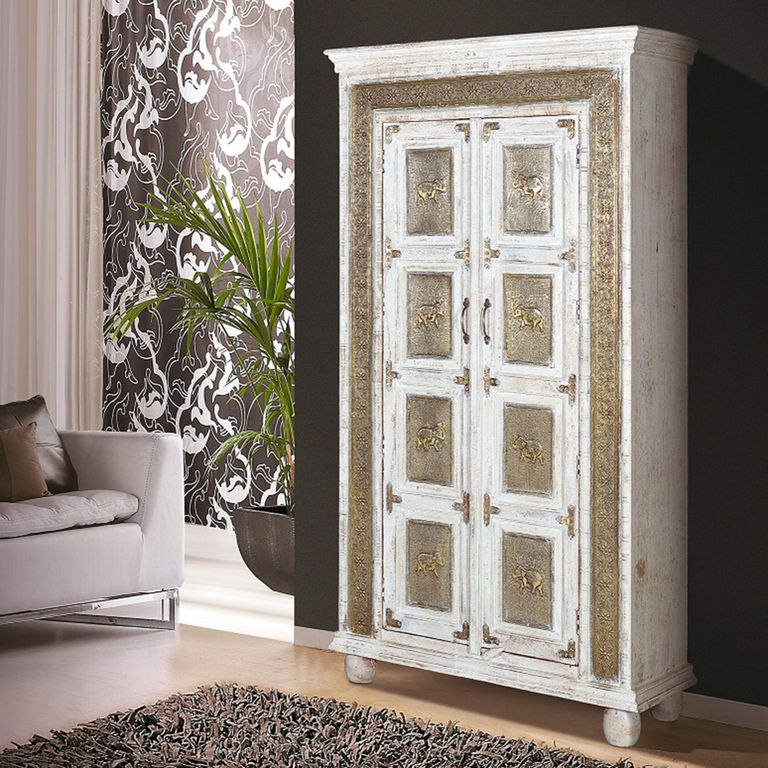 Dibble Wardrobe - 2 Door - White - Mango Wood
