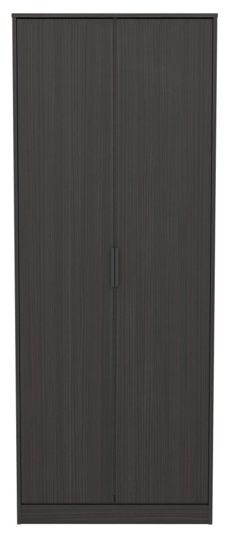 Diego Black 2 Door Plain Tall Wardrobe