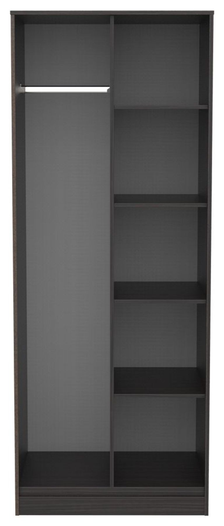 Diego Black Front Open Shelf Wardrobe