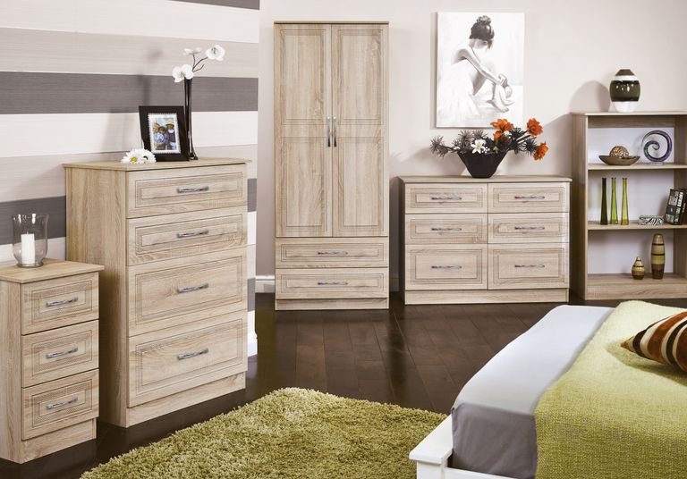 Dorset Oak Effect 2 Door 2 Drawer Double Wardrobe