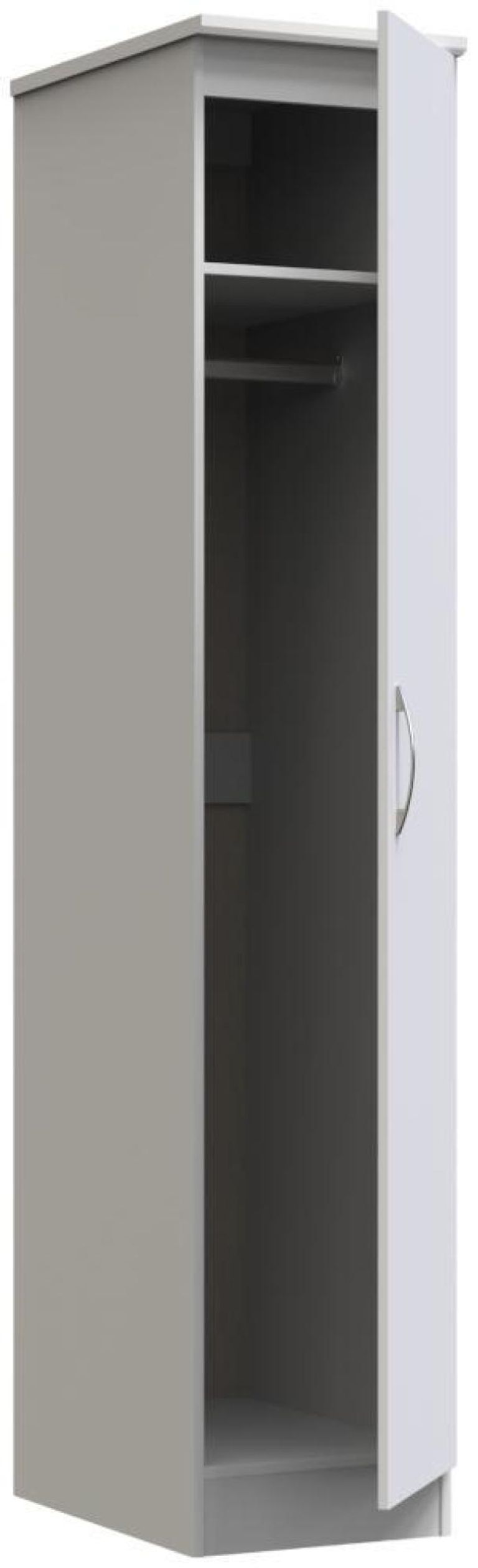 Eve Grey 1 Door Single Tall Wardrobe