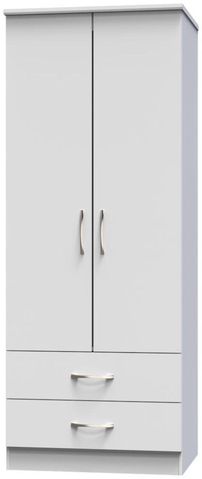 Eve Grey 2 Door 2 Drawer Double Tall Wardrobe