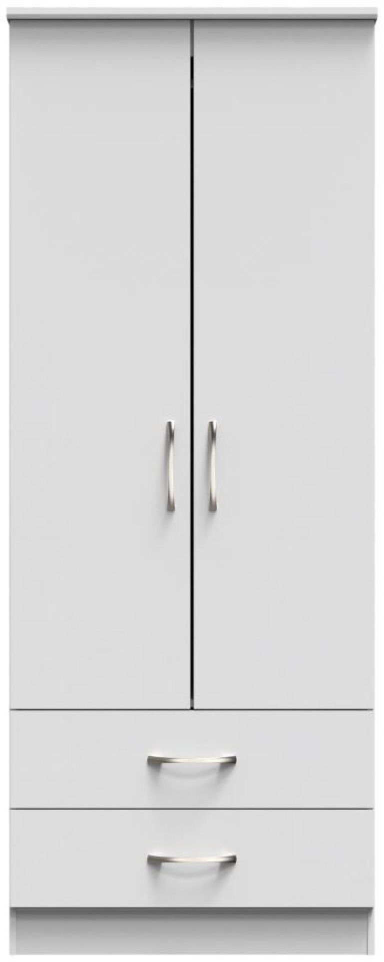 Eve Grey 2 Door 2 Drawer Double Tall Wardrobe
