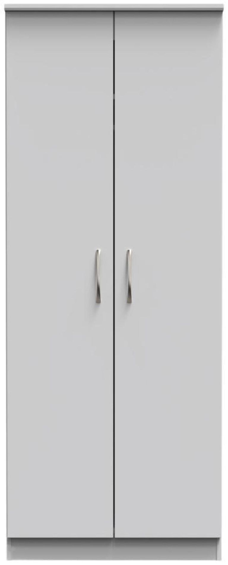 Eve Grey 2 Door Plain Tall Wardrobe