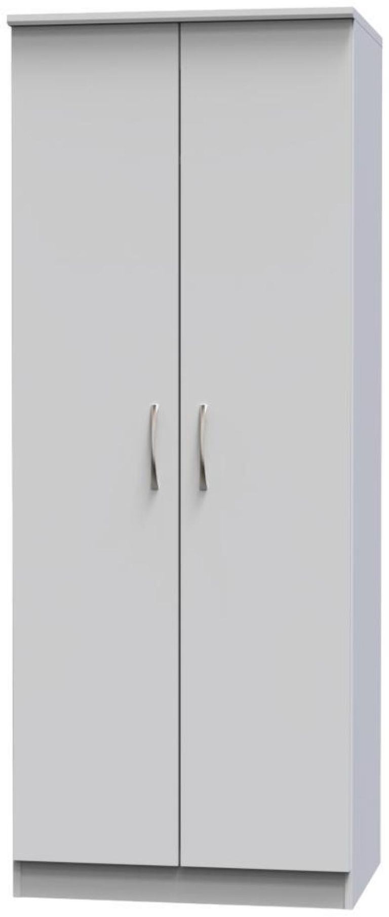 Eve Grey 2 Door Plain Wardrobe