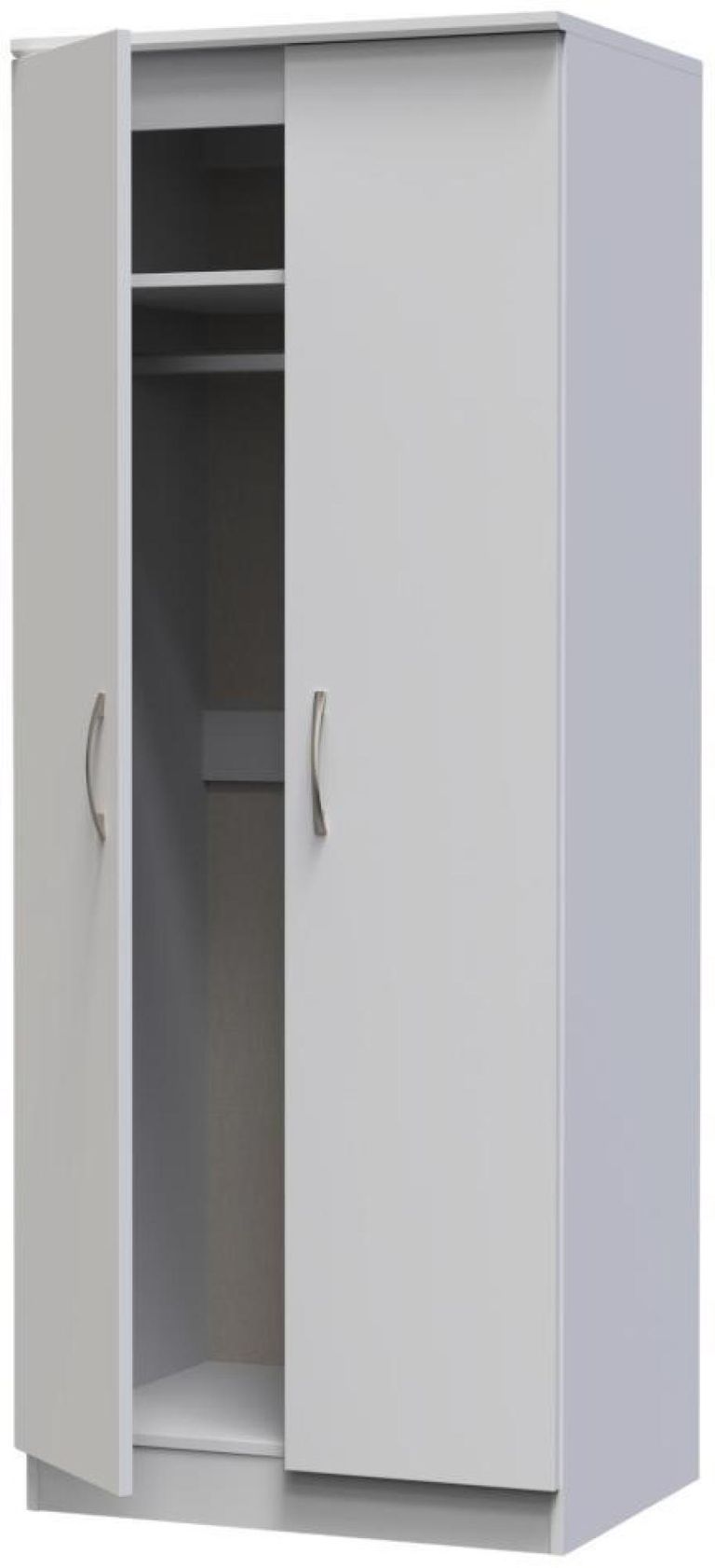 Eve Grey 2 Door Plain Wardrobe