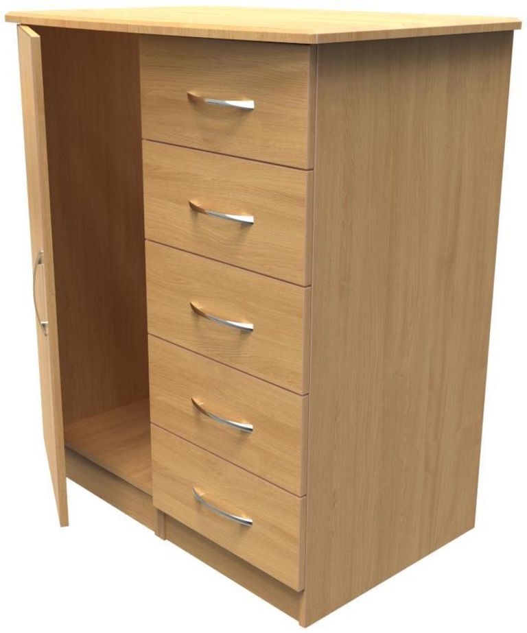 Eve Oak Effect 1 Door Midi Wardrobe