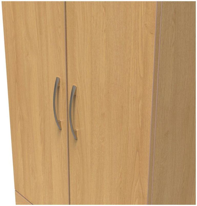 Eve Oak Effect 2 Door 2 Drawer Double Tall Wardrobe
