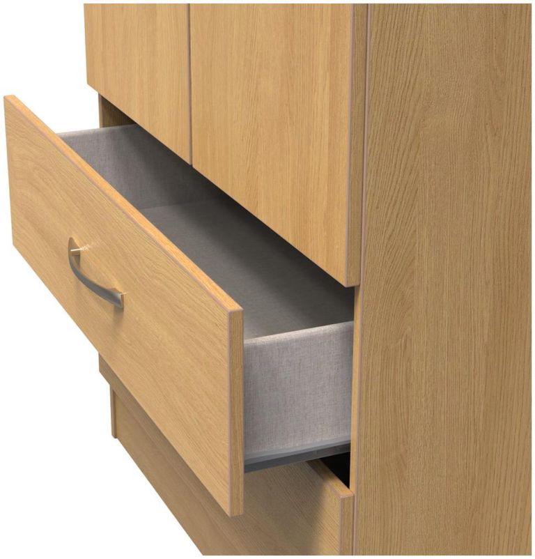 Eve Oak Effect 2 Door 2 Drawer Double Wardrobe