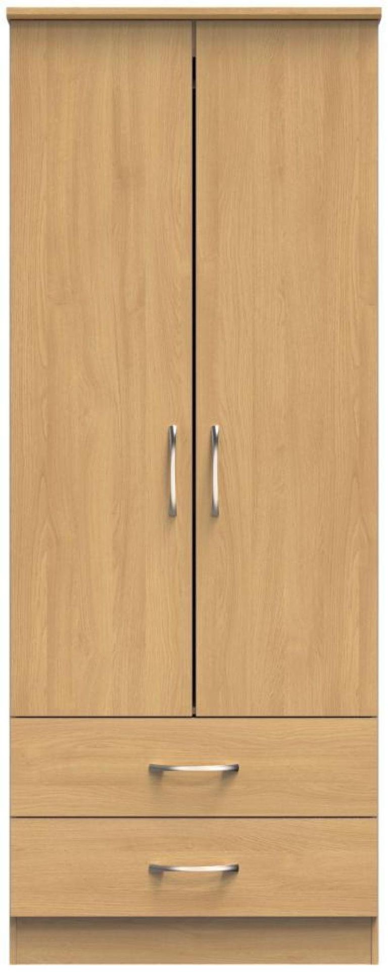 Eve Oak Effect 2 Door 2 Drawer Double Wardrobe