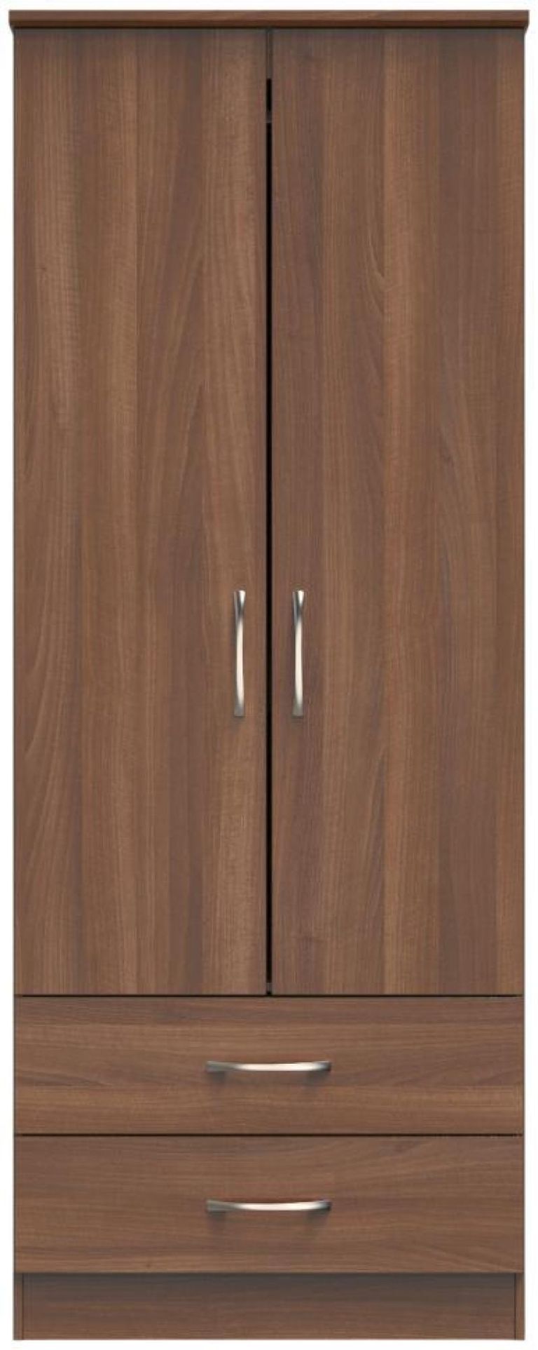 Eve Walnut 2 Door 2 Drawer Double Tall Wardrobe