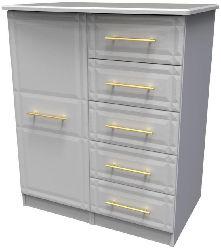 Faye Grey 1 Door Midi Wardrobe