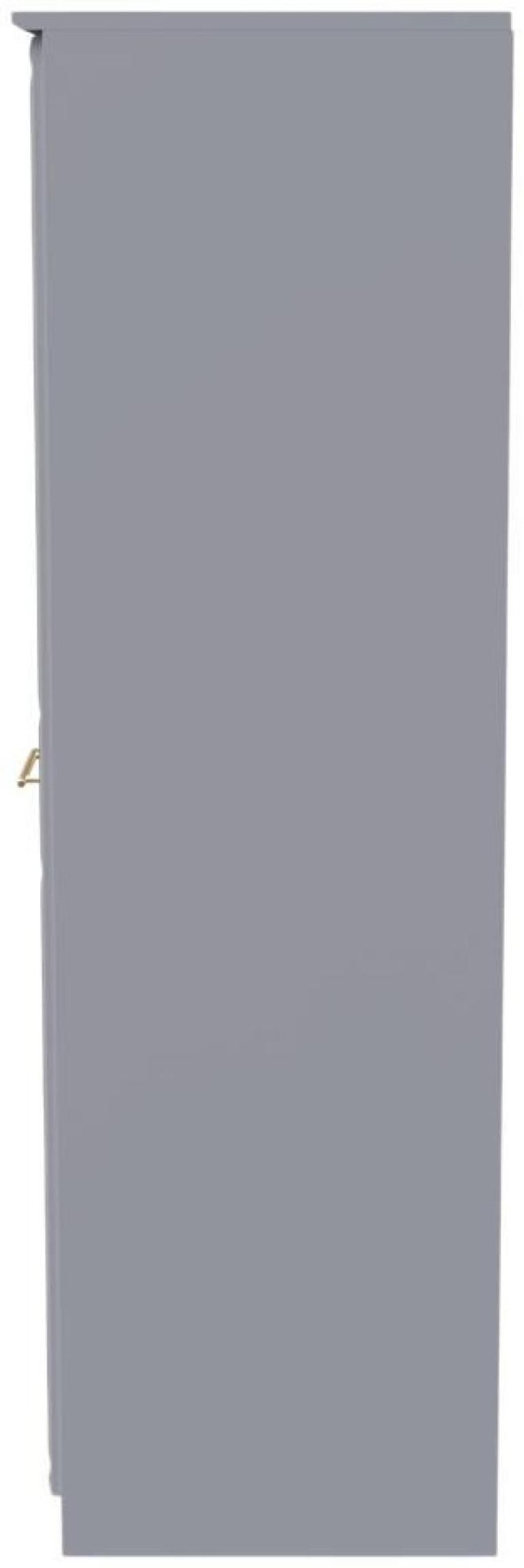 Faye Grey 3 Door Triple Wardrobe - LHF 2 Drawers