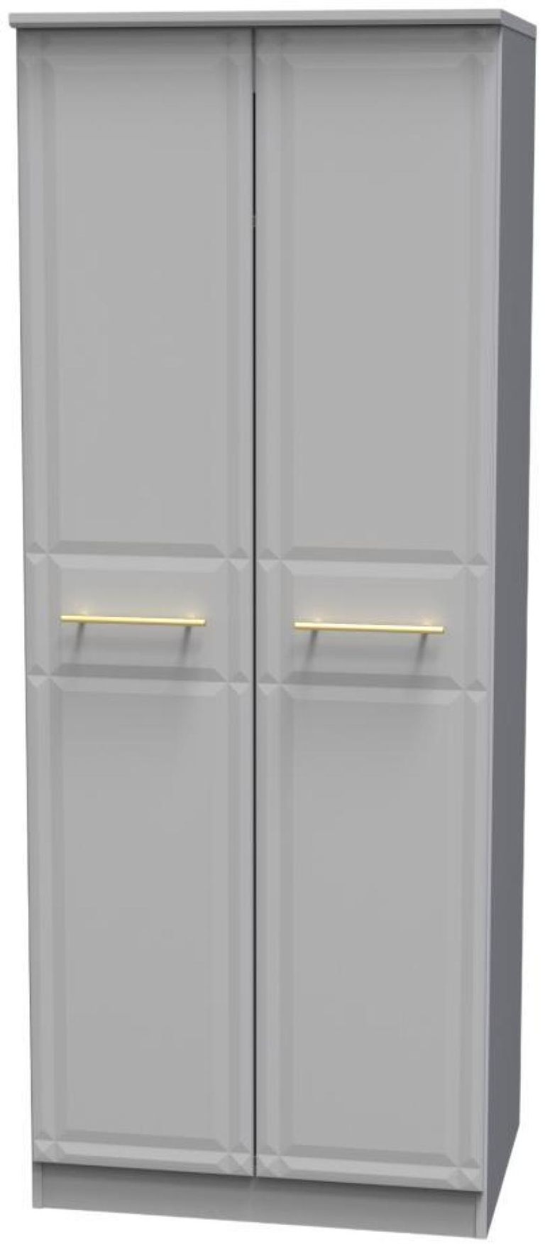 Faye Grey Ash 2 Door Plain Tall Wardrobe