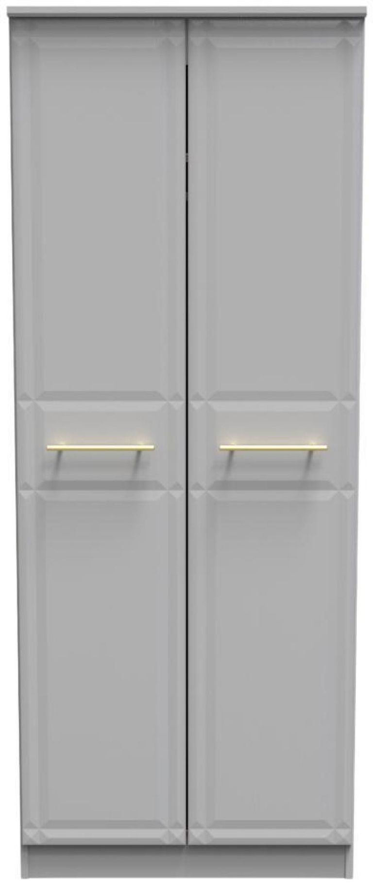 Faye Grey Ash 2 Door Plain Tall Wardrobe