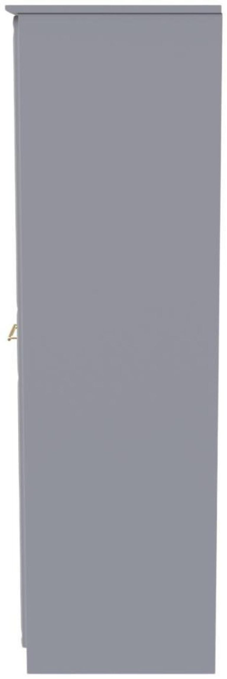 Faye Grey Ash 3 Door Triple Wardrobe - LHF 2 Drawers