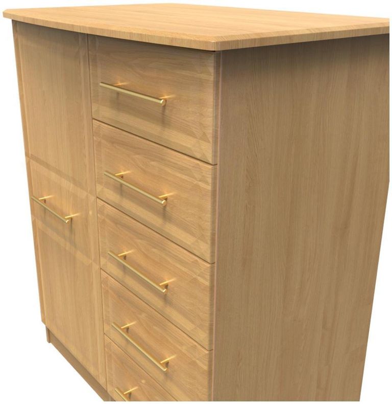 Faye Oak Effect 1 Door Midi Wardrobe