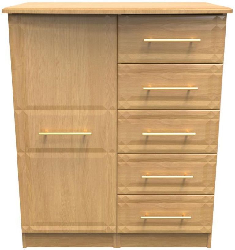 Faye Oak Effect 1 Door Midi Wardrobe