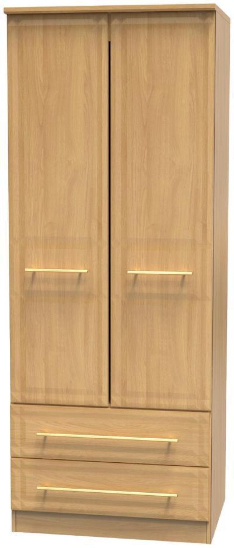 Faye Oak Effect 2 Door 2 Drawer Double Wardrobe