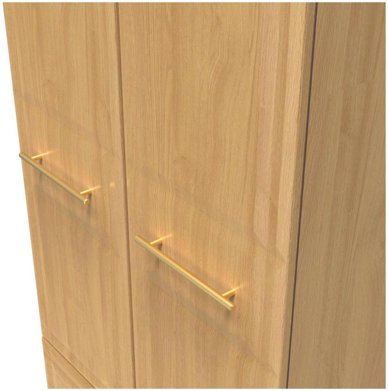 Faye Oak Effect 2 Door 2 Drawer Double Wardrobe
