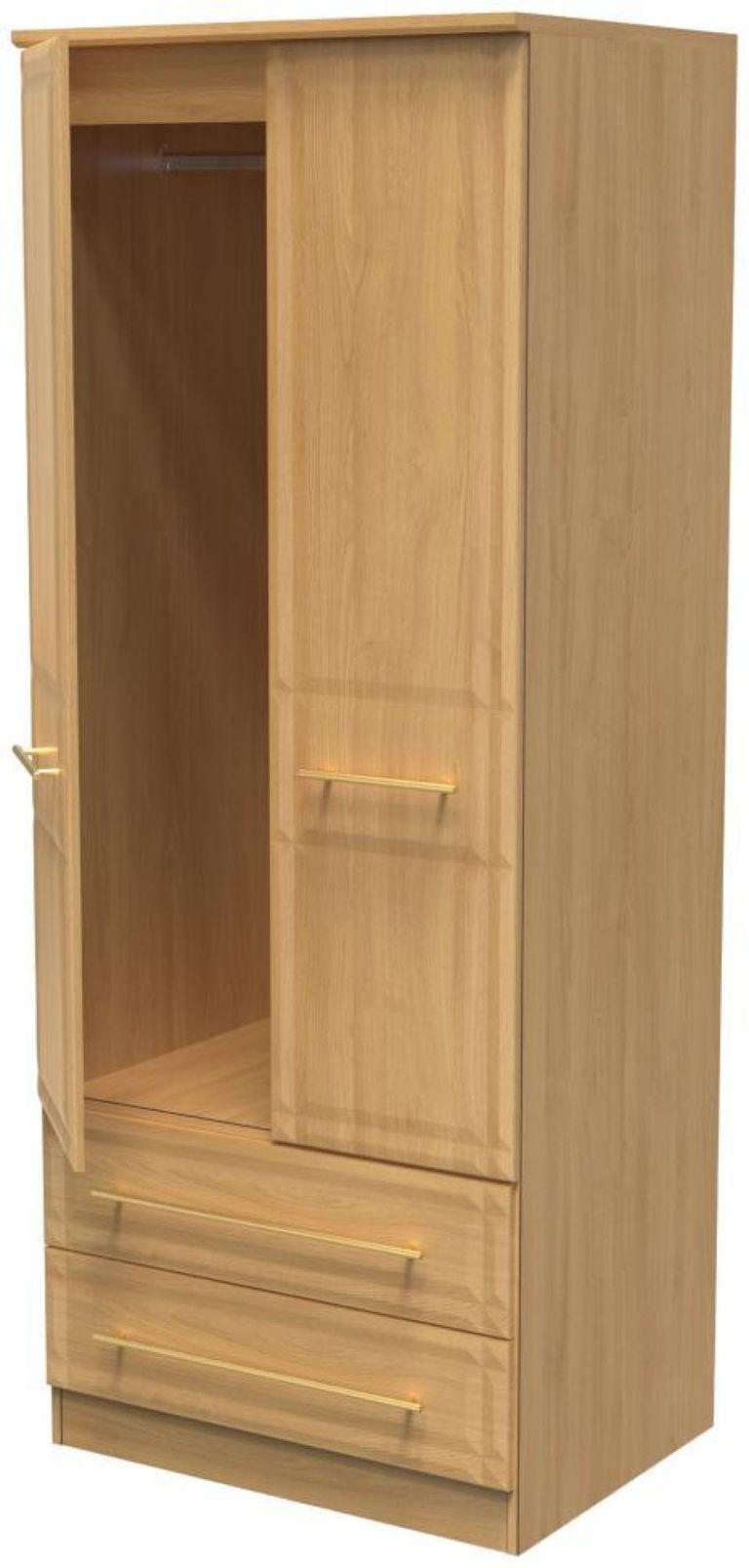 Faye Oak Effect 2 Door 2 Drawer Double Wardrobe