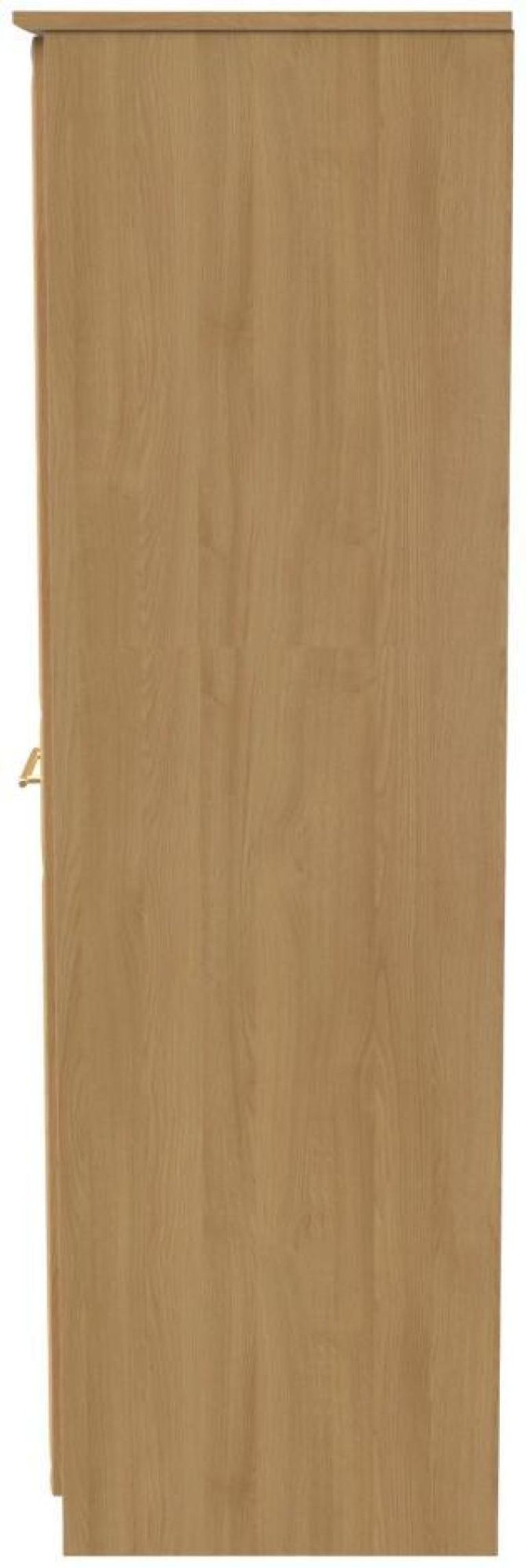 Faye Oak Effect 3 Door Triple Wardrobe - LHF 2 Drawers