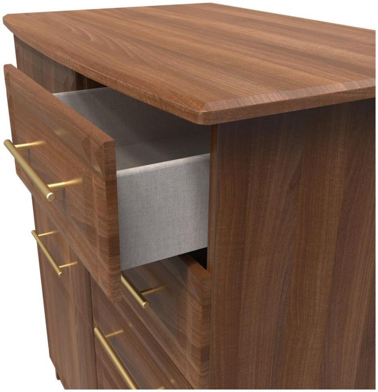 Faye Walnut Effect 1 Door Midi Wardrobe