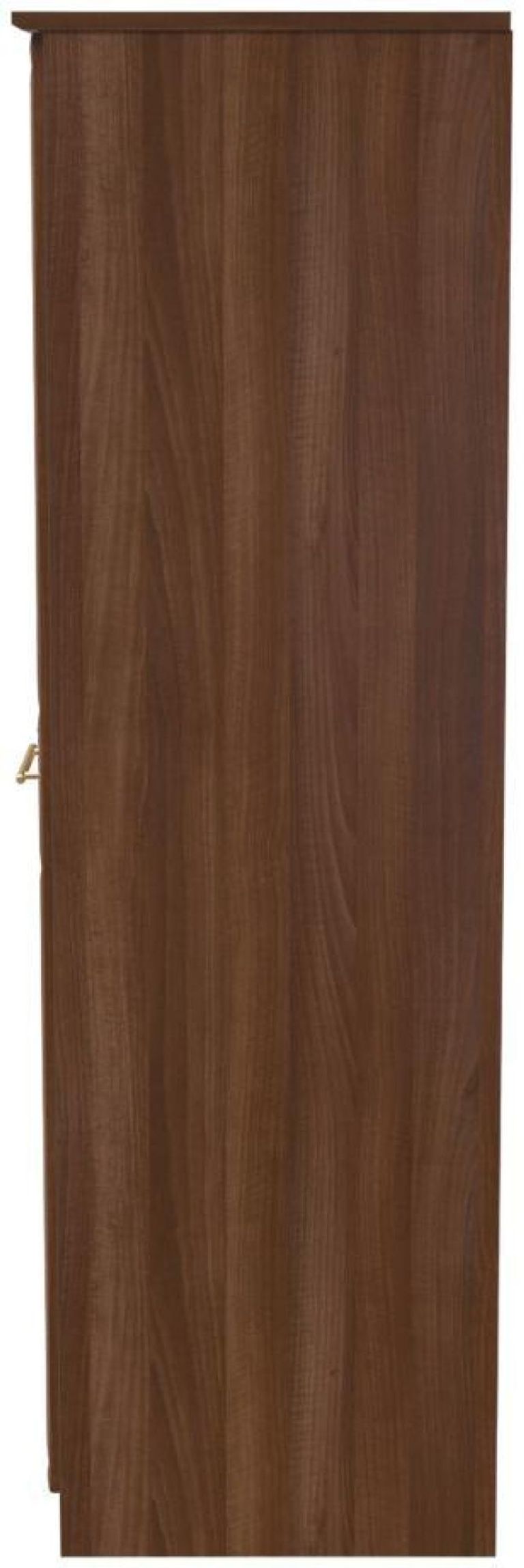 Faye Walnut Effect 2 Door Plain Tall Wardrobe