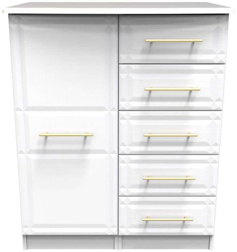 Faye White 1 Door Midi Wardrobe