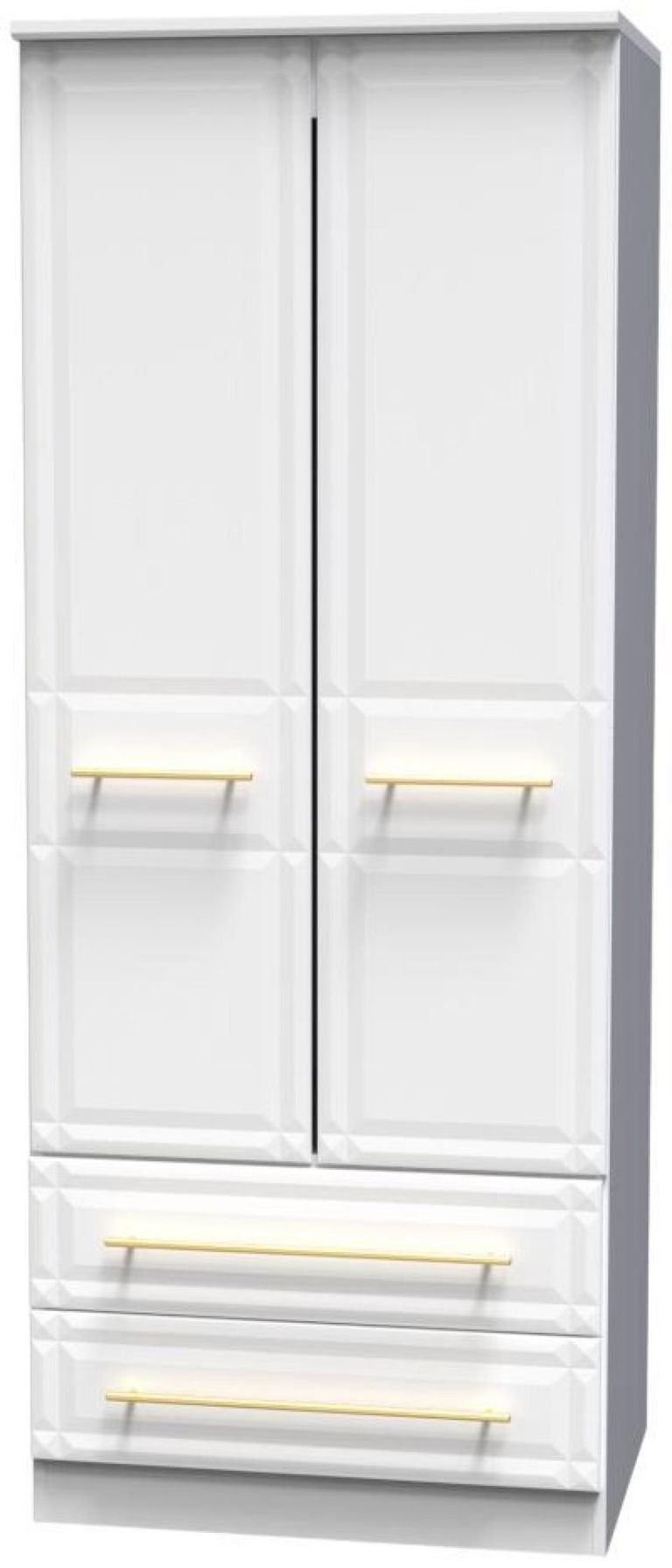 Faye White 2 Door 2 Drawer Double Wardrobe