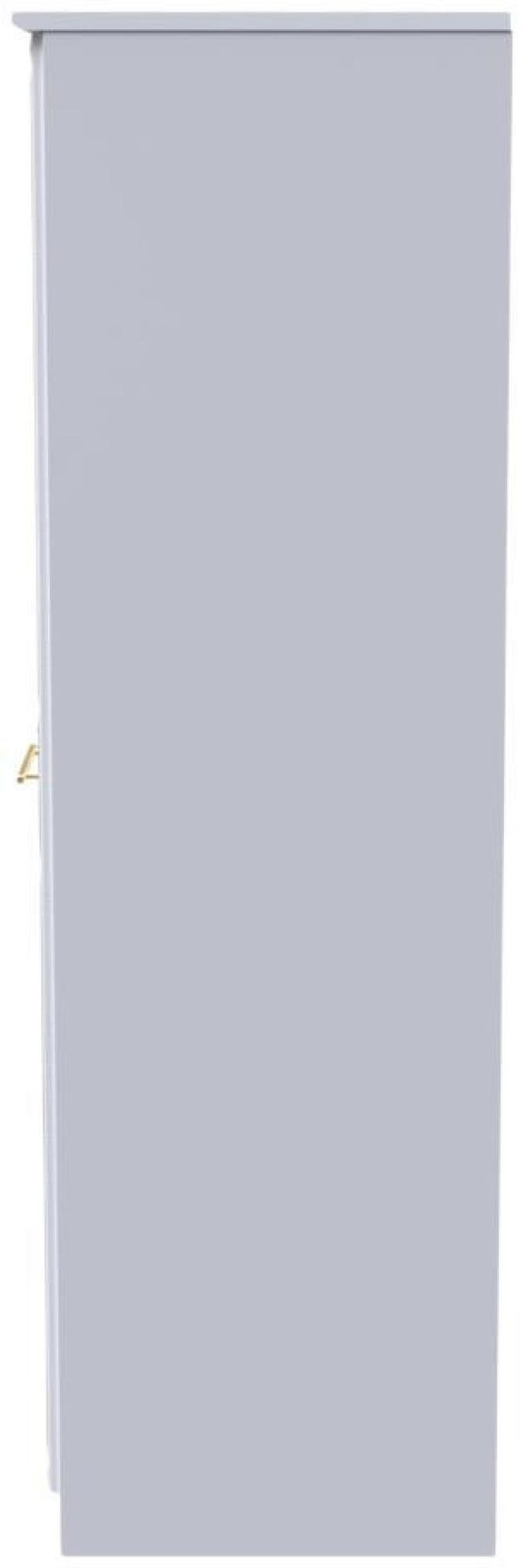 Faye White 2 Door Plain Tall Wardrobe