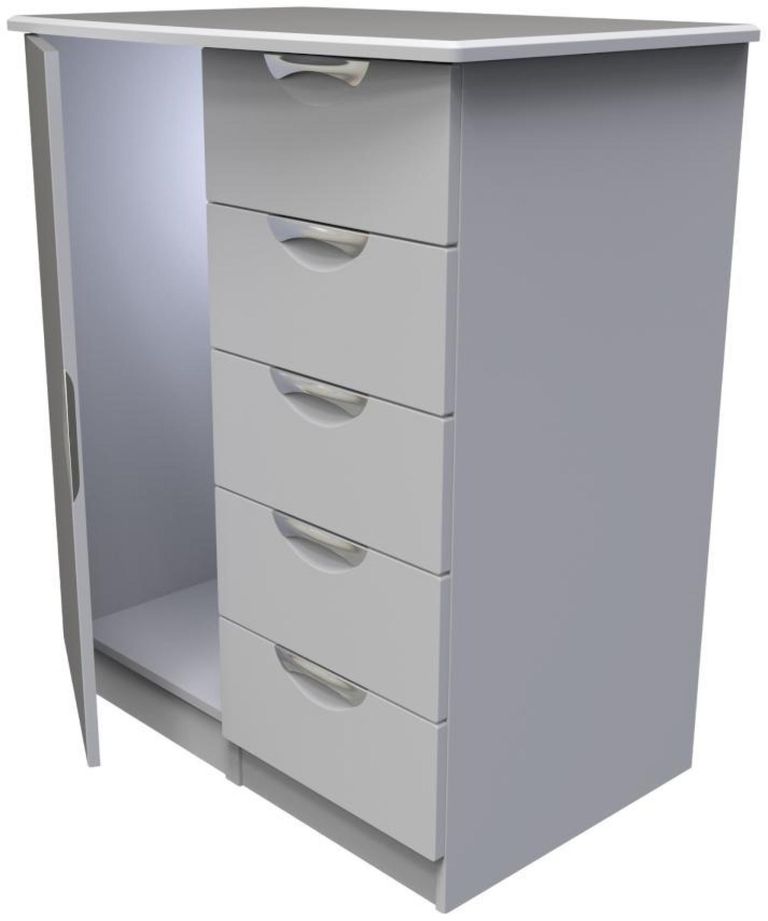 Flora Grey 1 Door Midi Wardrobe
