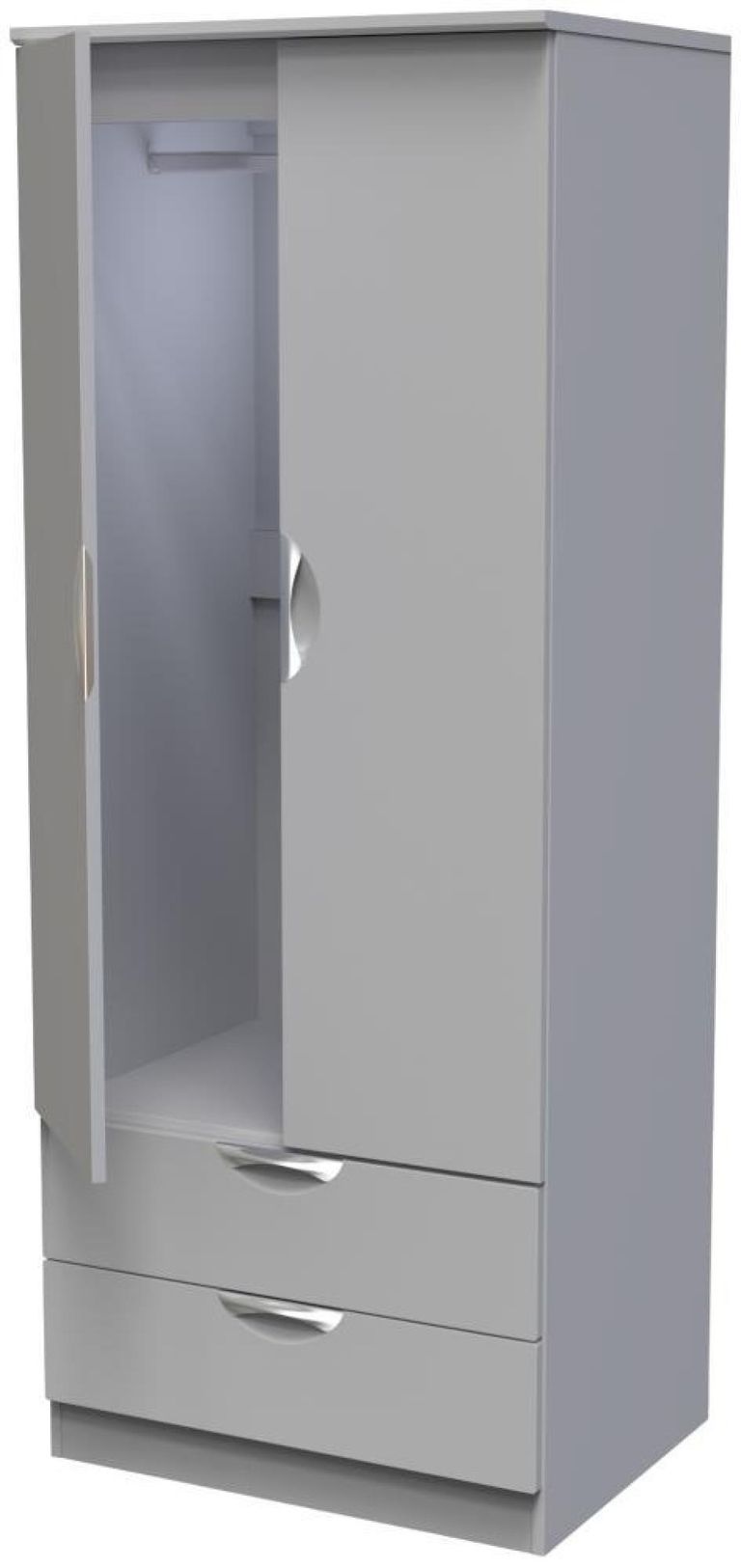 Flora Grey 2 Door 2 Drawer Double Wardrobe