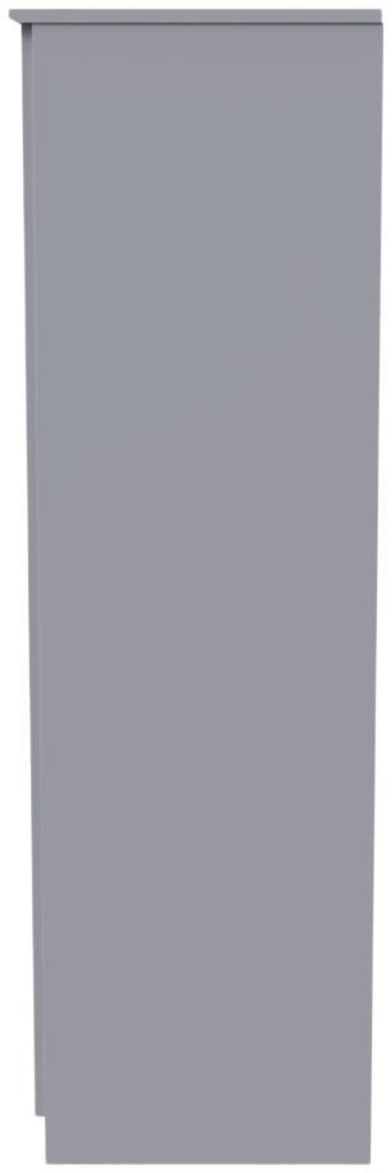 Flora Grey 2 Door Plain Tall Wardrobe