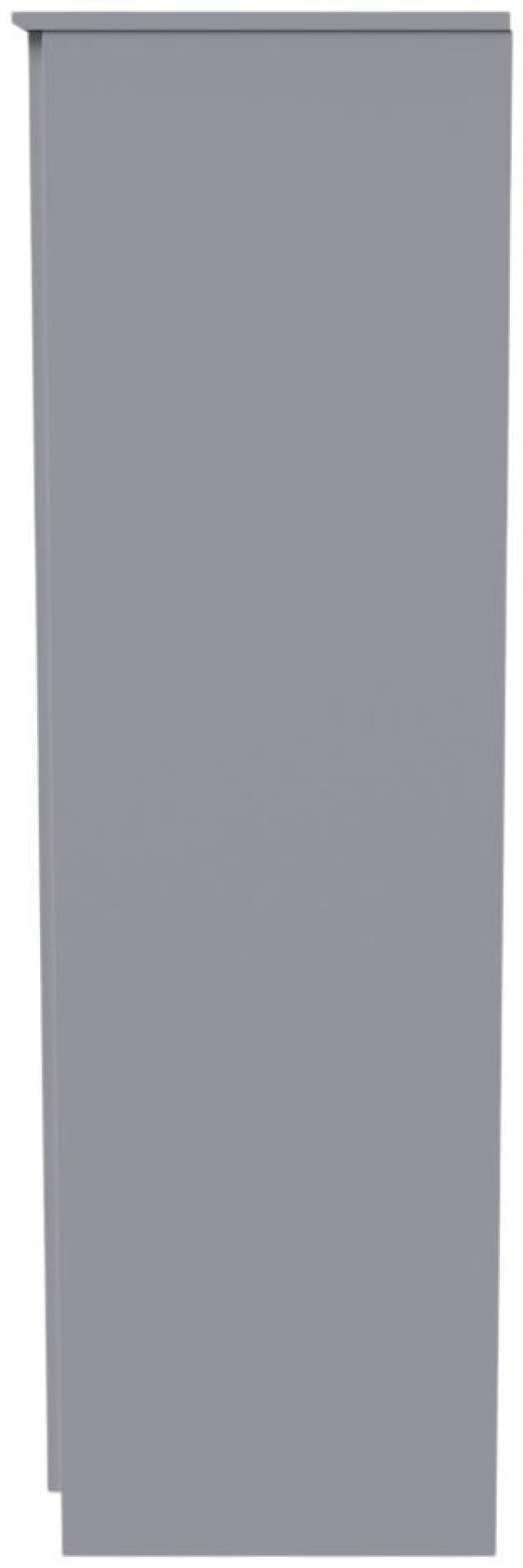 Flora Grey 3 Door Triple Wardrobe - LHF 2 Drawers