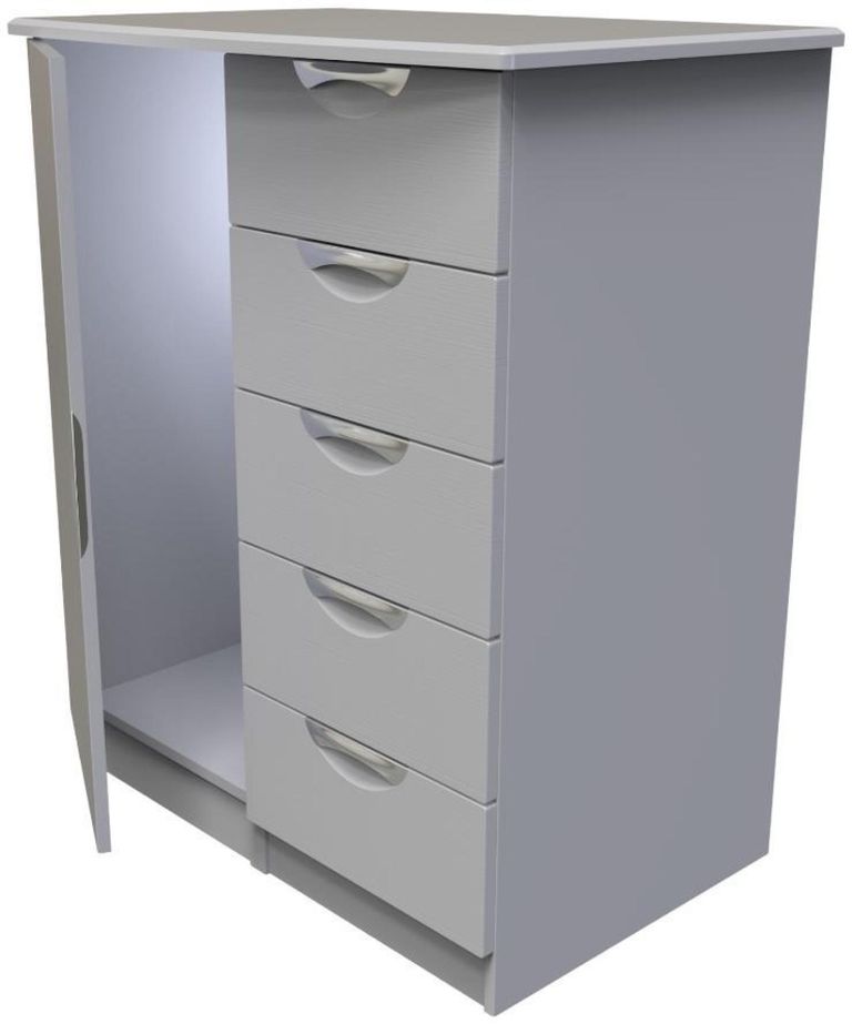 Flora Grey Ash 1 Door Midi Wardrobe