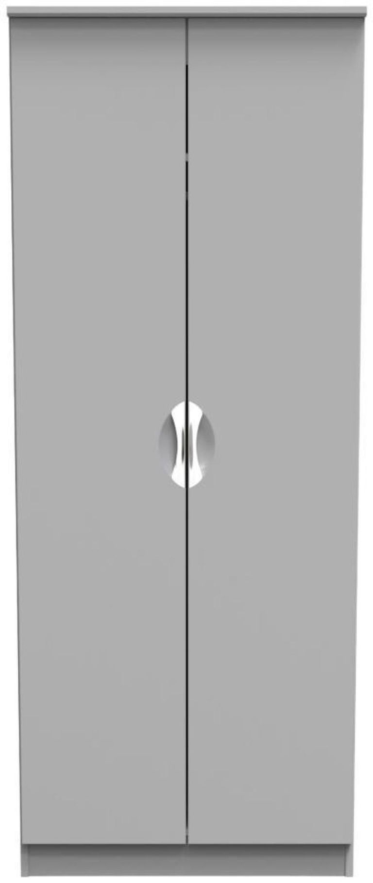 Flora Grey Ash 2 Door Plain Tall Wardrobe