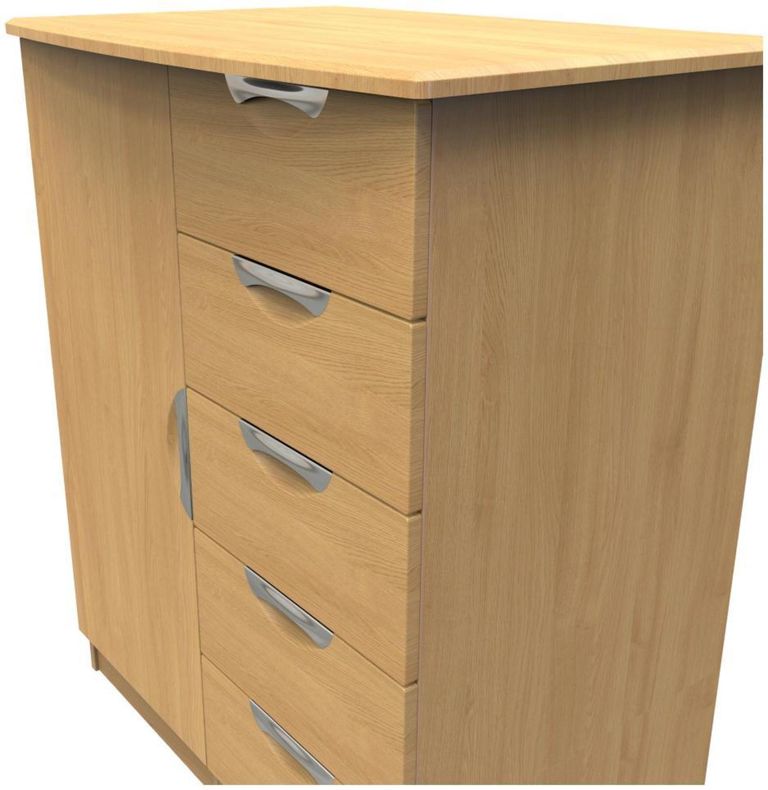 Flora Oak Effect 1 Door Midi Wardrobe