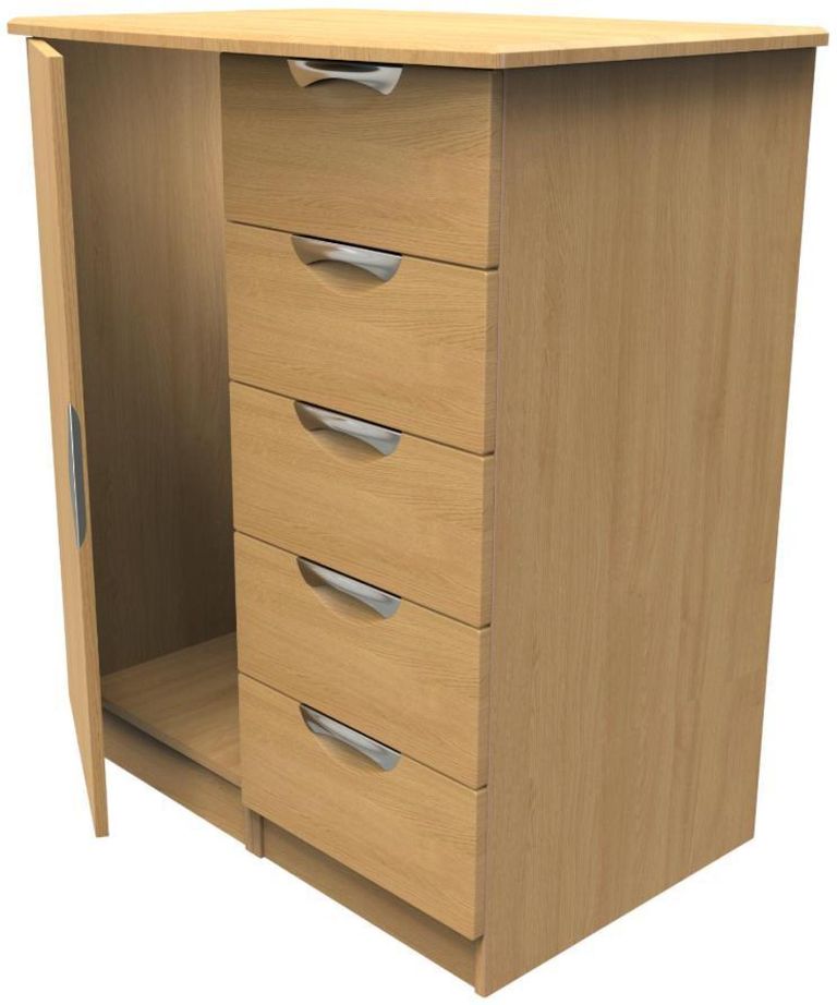 Flora Oak Effect 1 Door Midi Wardrobe