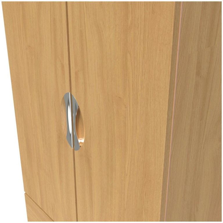 Flora Oak Effect 2 Door 2 Drawer Double Wardrobe